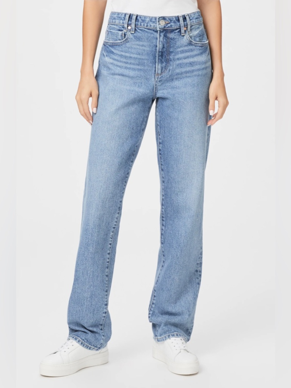 PAIGE Serena Mid-Rise Relaxed-Leg Boyfriend Jeans Size 28 Leela Distressed - Picture 2 of 11